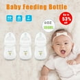 Natural Feeding Infant Baby Bottles for Breastfeeding, AntiColic, Clear, 6oz, Set of 3, Newborn