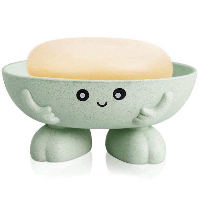 Soporte de jabón, lindo plato de jabón para niños, niños creativos y encantadores bandeja de jabón para la bandeja de jabón para la ducha Countap de cocina - Verde Sincero Producto electrónico