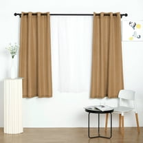 Efavormart Pack of 2 52"x64" Natural Faux Linen Curtains, Semi Sheer Curtain Panels with Chrome Grommet for Living Room Home Decor Window Privacy Linen Textured Drapes