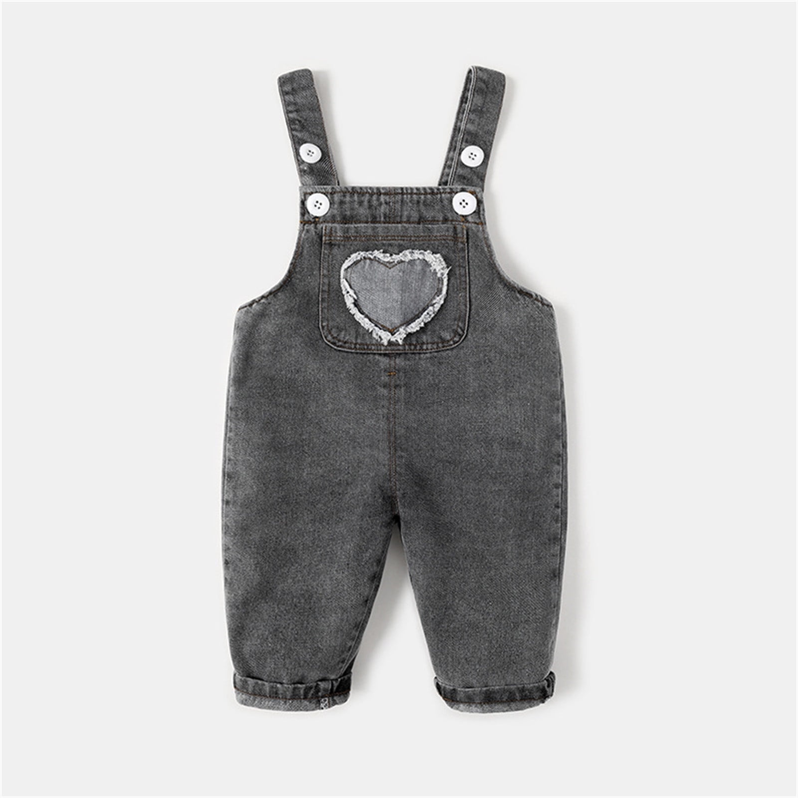 Children Toddler Kids Baby Boys Girls Denim Patchwork Overalls Suspender Pants Outfits Clothes Wind Strike