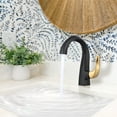 thumbnail image 3 of Wowow Black and Gold Single Hole 1-Handle Bathroom Sink Faucet with Drain and Deck Plate, 3 of 8