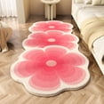 thumbnail image 4 of CuiLiyq Floral Shaped Rug, 47.2" x 15.7" Cute Flower Carpet for Bedroom Living Room Decorative Floor Mat Home Entryway Door Indoor Soft Polyester Accent (Red), 4 of 6