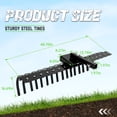 thumbnail image 6 of KOJEM 48" Tow Behind Landscape Rake Compatible with ATV UTV Tractor W/2" Receiver for Leaves Debris Grass Pine Needles, 6 of 9