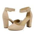 thumbnail image 5 of DREAM PAIRS Women's Fashion Ankle Strap Shoes Close Toe Chunky High Heel Dress Shoes ANGELA NUDE/SUEDE Size 6.5, 5 of 5