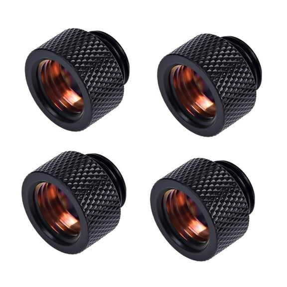 Alphacool HF G1/4" Male to Female Extender Fitting, 10mm, Deep Black, 4-pack