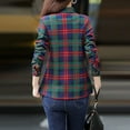 thumbnail image 4 of Womens Sherpa Lined Flannel Jacket with Hand Pockets  Plaid Button Down Fuzzy Shirt Jackets, 4 of 9