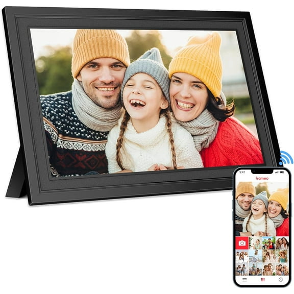 Frameo 10.1" Digital Picture Frame, 32GB WiFi Digital Photo Frame, 1280x800 HD IPS Touch Screen, Auto-Rotate, Wall Mountable, Instant Sharing Photos via Frameo App from Anywhere,