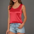 thumbnail image 2 of NIEWTR Satin Tank Tops For Women Loose Fit Sleeveless V Neck Camisole Blouses Shirt Top Womens Tank Summer Tank (XXL,A156-Red), 2 of 6