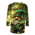 thumbnail image 4 of Njagoc3 Ladies St. Patrick'S Day Printed Round Neck 3/4 Sleeve T-Shirt Loose Plus Size Tops, 4 of 6