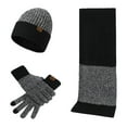 thumbnail image 2 of 3Pcs/Set Mens Winter Hat Scarf with Touchscreen Gloves Knit Beanie Hat Themal Gloves Long Scarf Set with Fleece Lined for Women Men, 2 of 7