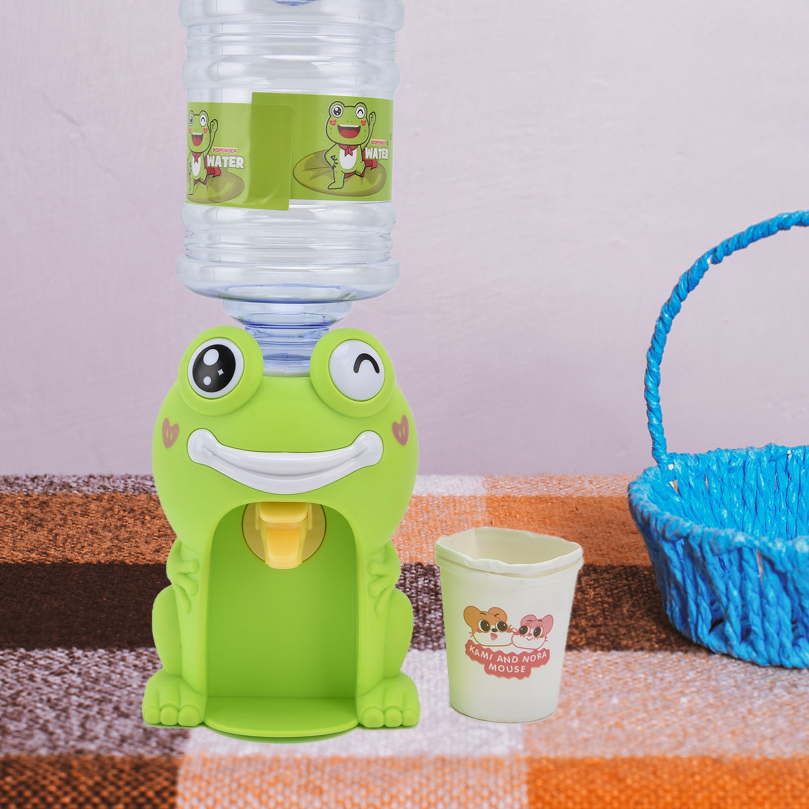 Mini Simulation Water Dispenser Cute Shape Drink Beverage Dispenser Toy  Kids Dollhouse AccessoriesFrog