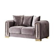 thumbnail image 3 of Impreza Thick Velvet Fabric Loveseat Made With Wood in Gray, 3 of 5