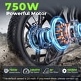thumbnail image 3 of DTTZH Fast Electric Bike for Adults, 750W Rated Motor, 100 Miles E-Mountain Bike, 20" x 4" Fat Tire Off-Road Ebike, 60V/30Ah UL2849 Certified (Black), 3 of 10