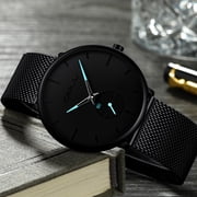 CRRJU Mens Watches Fashion Ultra Thin Quartz Casual Mesh Waterproof Stylish Watches Relogio Masculino