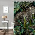 thumbnail image 2 of Orinice  Jungle Leopard Bathroom Shower Curtain Safari Animal Tropical Palm Tree Green Banana Leaves Bathroom Curtains 72x72 Inch Polyester Fabric Cloth Plastic Hooks Grommets 60x72, 2 of 7