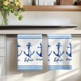thumbnail image 7 of Nautical Anchor Kitchen Towels Set of 1, Summer Coastal Ocean Anchor Blue Stripes Absorbent Dish Towels for Kitchen, Microfiber Hand Towel, Quick Drying Tea Towel for Cleaning Decorative Dishcloths, 7 of 7