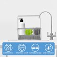 thumbnail image 3 of Qenwkxz Sink Caddy Organizer Stainless Steel Sponge Holder with Drain Tray Kitchen Sponge Sink Rack with Removable Rag Holder and Dividers Rustproof Sink Caddy Holder, 3 of 10