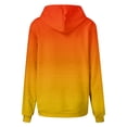 thumbnail image 5 of NinXxx Women's Lace Up Gradient Print Long Sleeve Loose Hoodie with Pockets Orange S, 5 of 5