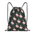 thumbnail image 1 of Xecao Pink Sleeping Fox Pattern Sports Drawstring Backpack - String Swim Gym Bag with Wet Proof Pocket for Women&Men-Medium, 1 of 6
