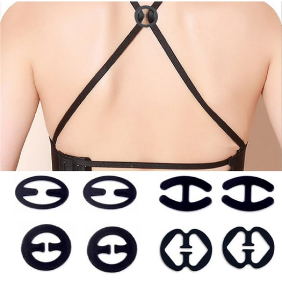 8-Pack Cleavage Control Bra Holder Clips – Discreet Bra Clasp Strap Buckle Adjust Converters for Enhanced Fit TIKA