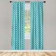 thumbnail image 3 of Ambesonne Abstract Curtains, Marsh Leaves Print Pattern, Pair of 28"x63", Sea Blue Dark Seafoam, 3 of 5