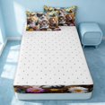 thumbnail image 4 of Erosebridal Cartoon Kitten Zipper Twin Comforter Sets with Fitted Sheet and 2 Pillowcases, Kawaii Floral Zipper Bedding Set, Reversible, Bright Yellow White, Reversible, 4 of 7