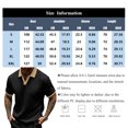 thumbnail image 3 of OIOLOYJM Men's Casual Short Sleeve Cable Knit Texture Polo Shirts Cotton Stretch V Neck Johnny Collared Tee Summer Vacation Travel Beach Lounge Golf Shirts Beige L, 3 of 5