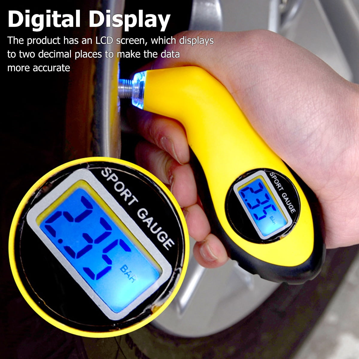 MTFun Digital Tire Pressure Gauge Portable 0100PSI Tire Pressure Gauge