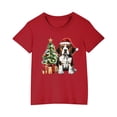 thumbnail image 2 of Odeerbi Kids Boys Girls Christmas T-shirt Fashion Cute Christmas Printed Casual Short Sleeve Cotton Top Shirt Kids Clothes Red, 2 of 5