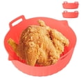 thumbnail image 2 of 2 Pcs Casserole en Silicone pour Friteuse à Air Chaud, Doublure Réutilisable pour Friteuse à Air, Panier Résistant à la Chaleur, Moule de Cuisson 7,87 Pouces avec Poignée, Accessoires pour Friteuse à Air, Doublures pour Four et Micro-Ondes, 2 of 9
