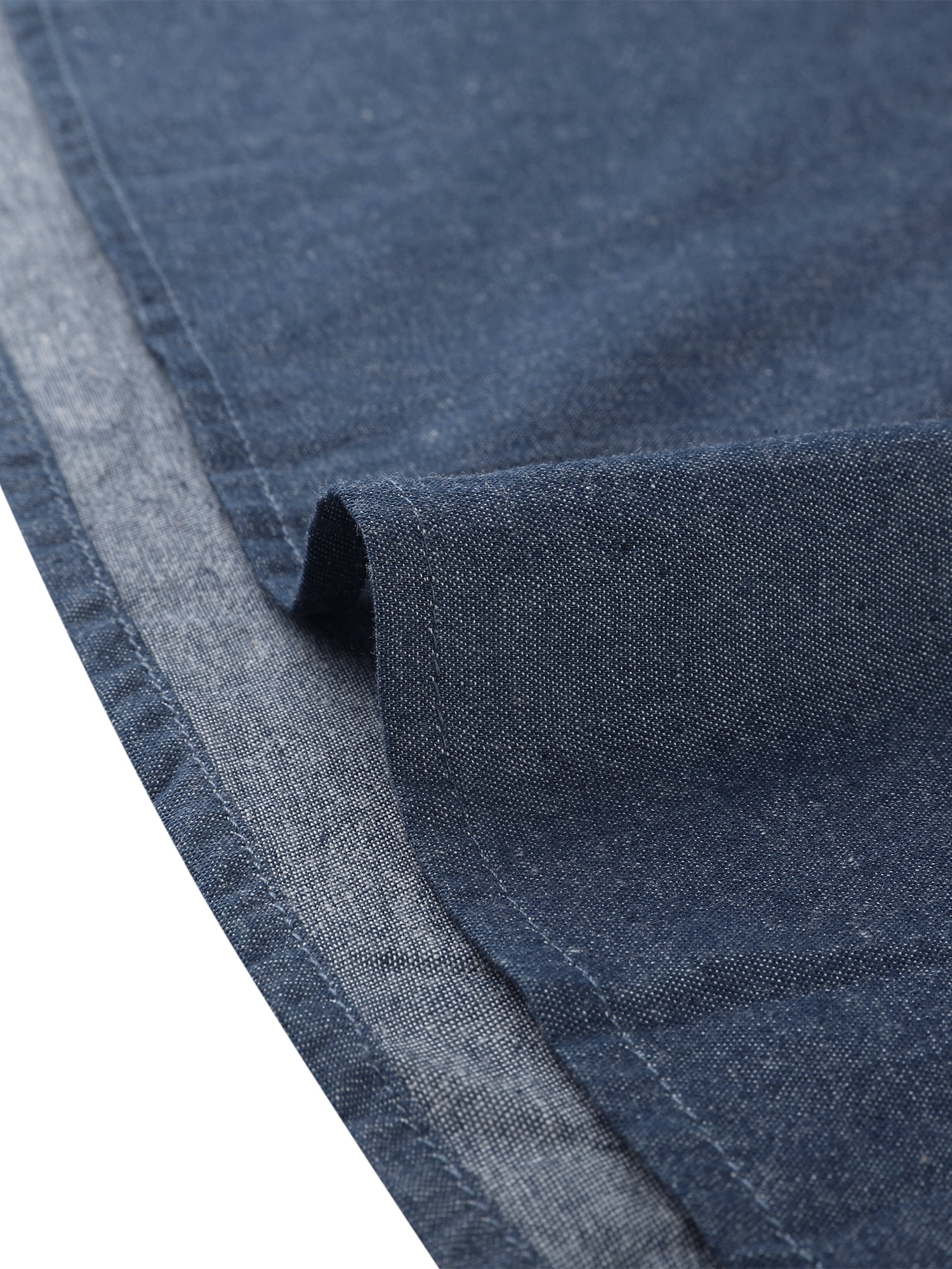 Unique Bargains Women's Plus Wrap Belted Turndown Collar Chambray Dress 3X Dark Blue