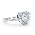 thumbnail image 2 of Halo Twisted Infinity Heart Women Engagement Ring Cubic Zirconia 925 Sterling Silver, 2 of 5