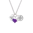 thumbnail image 2 of Delight Jewelry Silvertone Large I Love You Heart - Purple Heart Nurse Strong Zoe Necklace, 2 of 4