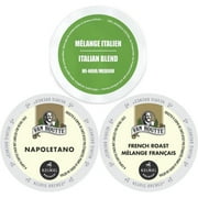 European Coffee Sampler with Van Houtte Napoletano, Faro Italian Medium Roast & Van Houte French Roast, Keurig K-Cups, 72 Count