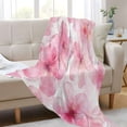 thumbnail image 6 of Fluorescent Cover blanket 70x55 inch frannel blanket Office nap blanket Camping blanket Bedding travel blanket Glow blanket Beautiful Pink Flower, 6 of 8