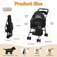 thumbnail image 6 of Foldable Pet Stroller, 4 Wheel Dog and Cat Stroller with Removable Carrier, Breathable Mesh Canopy, Storage Basket and Cup Holder, Pet Carrying Cart Holds Up to 17.6lbs for Walks Outings Shopping, 6 of 8