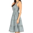 thumbnail image 4 of Sakkas Presta Roman Sleeveless Lined Tank Top Dress With Emrboidery Lace Design - Grey - 2X, 4 of 5