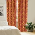 thumbnail image 3 of Ambesonne Orange Window Curtains, Nature Designs, Each 28" W x 84" L, Burnt Orange, 3 of 5