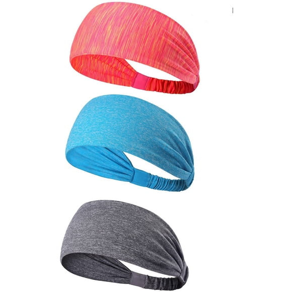 3PACK Lightweight Sport Head/Non-slip Sweat - Stretchy ana Headwear - Best for Running Cycling Hot Yoga