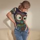 thumbnail image 3 of Fotbe Boho Owl Body de Mujer con Cuello Redondo y Mangas Cortas, Sin Mangas Ajustado, Suave, Cómodo y Básico-Small, 3 of 7