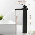 thumbnail image 5 of Matte Black Faucet for Vessel Sink, Inspired By Nature Design Solid Brass Construction Bathroom Faucet, Modern Style With Drip-Free Ceramic Disc Valve For Hot And Cold Water Control, 5 of 5