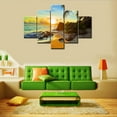 thumbnail image 4 of TISHIRON 5PCS Framed Canvas Wall Art Set,60"x40" Island Sunset Beach Canvas Art Decor, 4 of 7