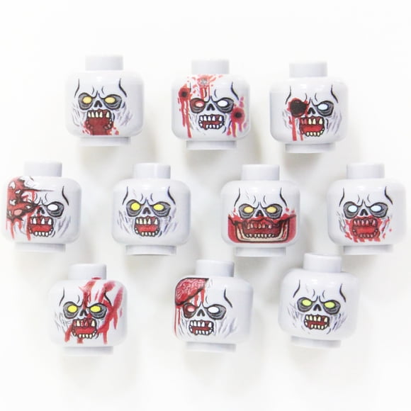 Pack de 10 cabezas de zombie BrickTactical para minifiguras V5