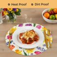thumbnail image 4 of Spring Floral Round 13 Inch Placemats Set of 2, Watercolor Lemons Garden Flowers Farmhouse HeatResistant Non Slip Place Mats for Dining Table, Wipeable Braided Kitchen Table Mats for Housewarming, 4 of 9