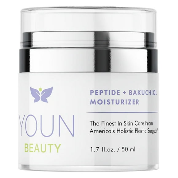 YOUN Beauty Peptide + Bakuchiol Moisturizer by Holistic Dr. Anthony Youn – Paraben-Free Retinol-Alternative Face Moisturizer to Support Collagen Production, S
