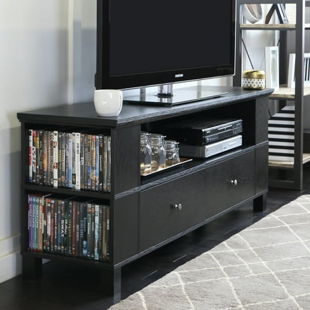Walker Edison - Rustic Wood TV Console for Most TVs Up to 65" - Black