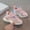 F-137Pink, variant on ZHOGXU Big Kids Girls Sneakers Soft Sole Non Lace Up Striped Print Comfortable Breathable Stylish Sports Shoes For Outdoor Activities Pink 4-4.5 Years