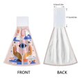 thumbnail image 4 of IAUYY Kitchen Hanging Towels Set of 2 100% Polyester Absorbent, Super Soft Hand Towels with Hanging Loops for Bathroom Kitchen Holding Eye Heart-shaped and Eye Patterns, 4 of 7