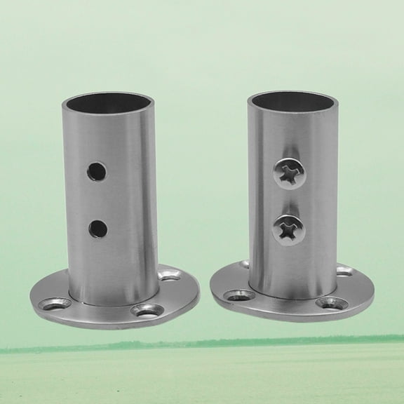 IDEANATEGRATE Closet Rod Socket 2Pcs Heavy Duty Stainless Steel for Wall Mounting and Clothes Hanging