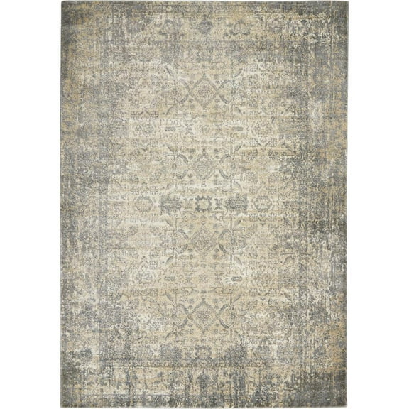 Nourison Moroccan Celebration Beige/Ivory/Slate Indoor Area Rug 5'3 x 7'3